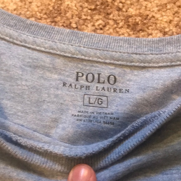 Men’s blue heather Polo tee - Picture 3 of 3